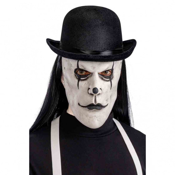 verkleedmasker heren latex wit/zwart one-size