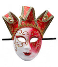 verkleedmasker Joker textiel wit/rood one-size