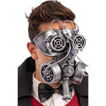 verkleedmasker Steampunk zilvergrijs one-size