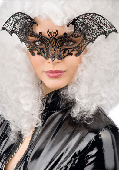verkleedmasker vleermuis staal zwart one-size