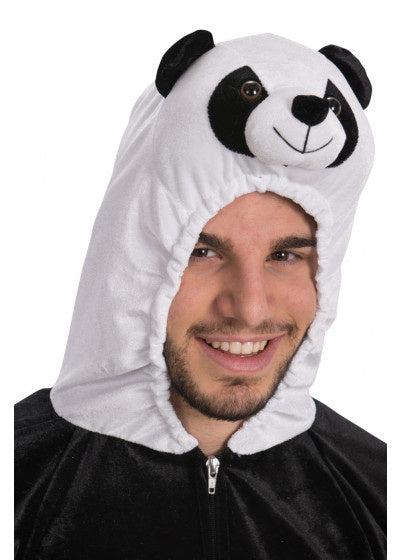 verkleedpak Panda heren fluweel zwart/wit