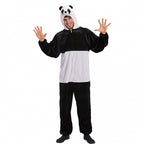 verkleedpak Panda heren fluweel zwart/wit