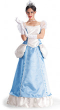 verkleedset Assepoester dames polyester blauw mt M