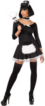 verkleedset French Maid dames polyester zwart one-size