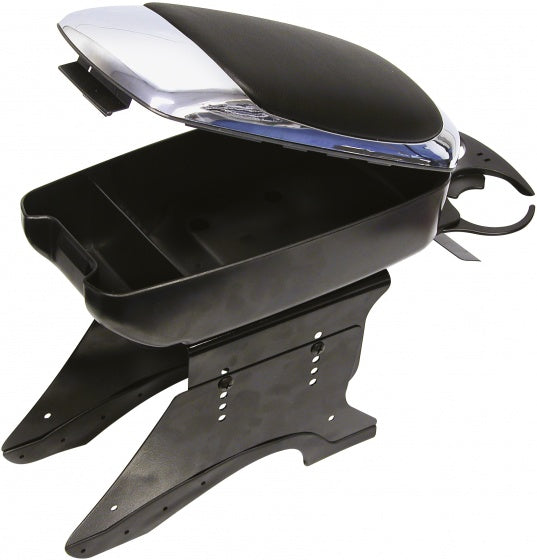 Carpoint armsteun universeel – zwart chroom – met opbergruimte bekerhouder – verstelbaar – comfort upgrade
