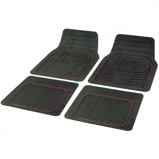 Carpoint mattenset rubber contour – 4-delig – universeel – antislip – bescherming tegen vuil water – auto matten