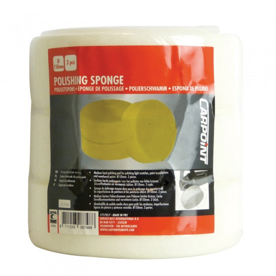 Carpoint polijstspons, medium, wit, 3 stuks