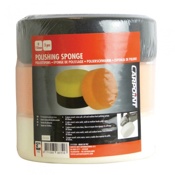 polijstsponzenset medium, zacht, extra zacht 150 mm