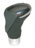Carpoint pookknop chroom zwart-grijs leder