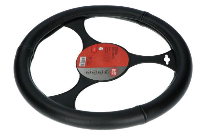 Carpoint stuurhoes leer zwart – 37-39 cm – antislip binnenzijde – meer grip comfort – universele pasvorm