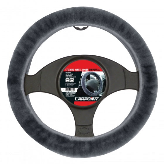 Carpoint stuurhoes auto - schapenvacht antraciet - voor sturen met een diameter van 37-39 cm