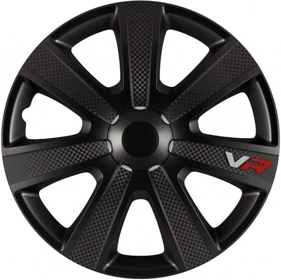 wieldoppen VR Carbon 15 inch ABS zwart set van 4