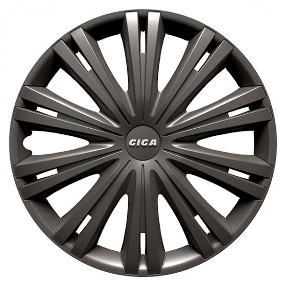 Carpoint wieldoppenset gigadark 16 inch antraciet 4 stuks