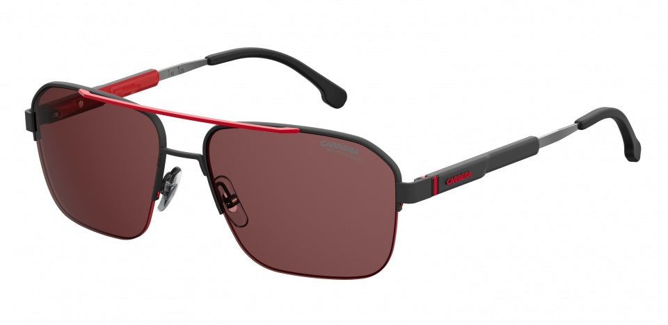 zonnebril 8028/S 003/W6 heren gepolariseerd matzwart/rood