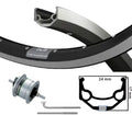 Kgs Voorwiel 28 inch (622) zac19 zw/zilv naafdyn.rb.brake 6v-2.4 w vast