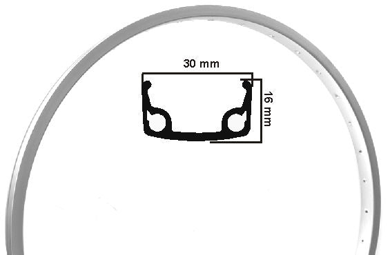 Ryde velg 26x1.75 zilver/breed 36 gaats
