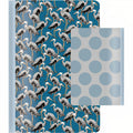 schrift A5 reiger/stippen karton/papier blauw/grijs