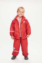 regenpak Basic junior polyester rood 2-delig maat 110