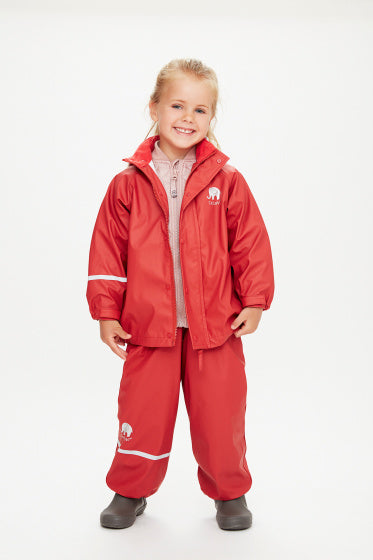 regenpak Basic junior polyester rood 2-delig maat 110