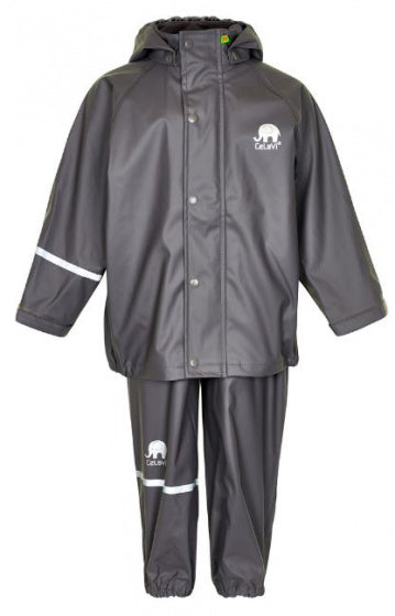 regenpak Basic junior polyester grijs 2-delig maat 110