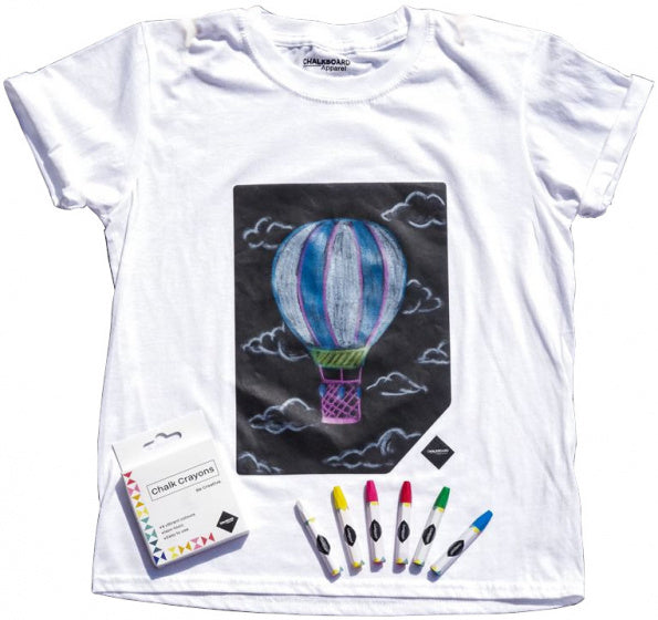 t-shirt Krijtbord junior katoen wit 3-4 jaar