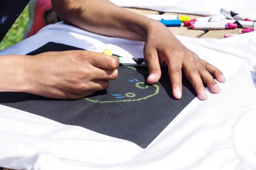 t-shirt Krijtbord junior katoen wit 3-4 jaar
