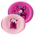 bordenset meisjes 24 cm polypropyleen roze/paars 2-delig