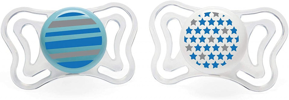 fopspeen Physio Forma junior siliconen blauw/wit 2 stuks