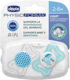 fopspeen Physio Light jongens siliconen blauw/wit 2 stuks
