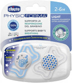 fopspeen Physio Light siliconen jongens wit/blauw 2 stuks