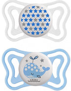 fopspeen Physio Light siliconen jongens wit/blauw 2 stuks