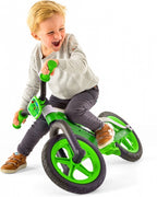 Chillafish loopfiets 2 jaar met voetsteun en voetrem - groen - lichtgewicht loopfiets jongens en meisjes tot 5 jaar met verstelbaar zadel en 12 rubberskin banden voor extra grip binnen en buiten - model bmxie 2