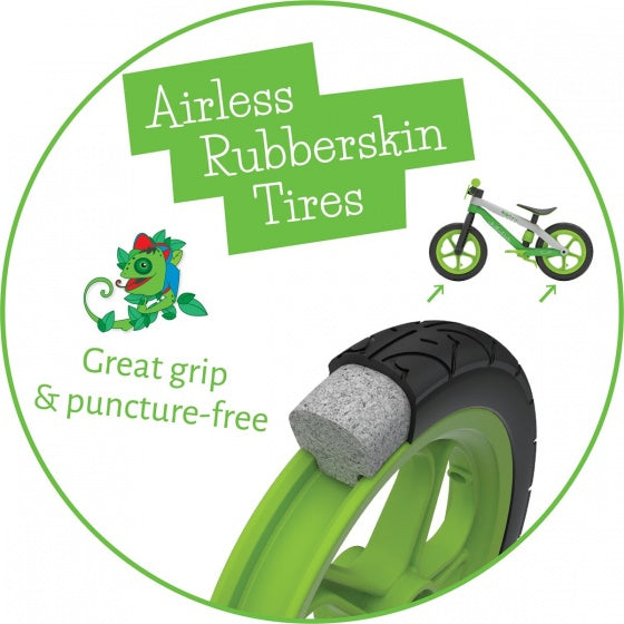 Chillafish loopfiets 2 jaar met voetsteun en voetrem - groen - lichtgewicht loopfiets jongens en meisjes tot 5 jaar met verstelbaar zadel en 12 rubberskin banden voor extra grip binnen en buiten - model bmxie 2