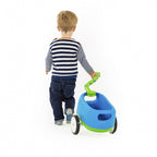 Chillafish loopfiets 1 jaar met aanhangwagen voor jongens en meisjes - vierwieler tot 3 jaar met opbergvak - blauw - lichtgewicht loopauto - extra stabiel - stille anti slip banden voor binnen en buiten - model quadie trailer
