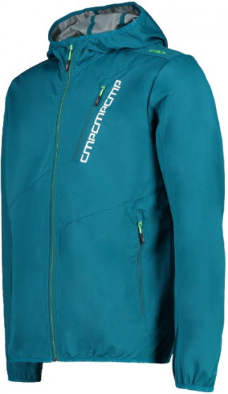 outdoorjas softshell heren polyester turquoise maat L