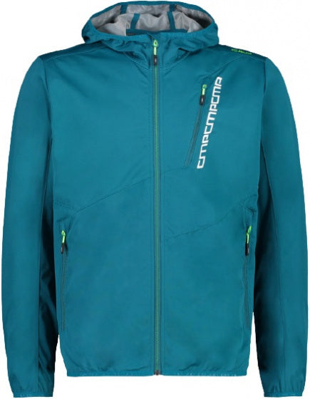 outdoorjas softshell heren polyester turquoise maat L