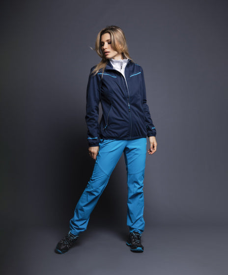 softshell jas dames polyester blauw maat 44