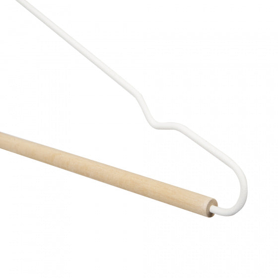 kledinghangers Helsinki 42 cm hout wit/blank 2 stuks