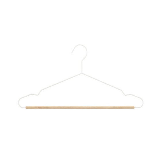 kledinghangers Helsinki 42 cm hout wit/blank 2 stuks