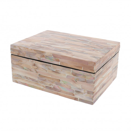 opbergdoos Haiphong mozaïek 20 x 15 x 9 cm roze