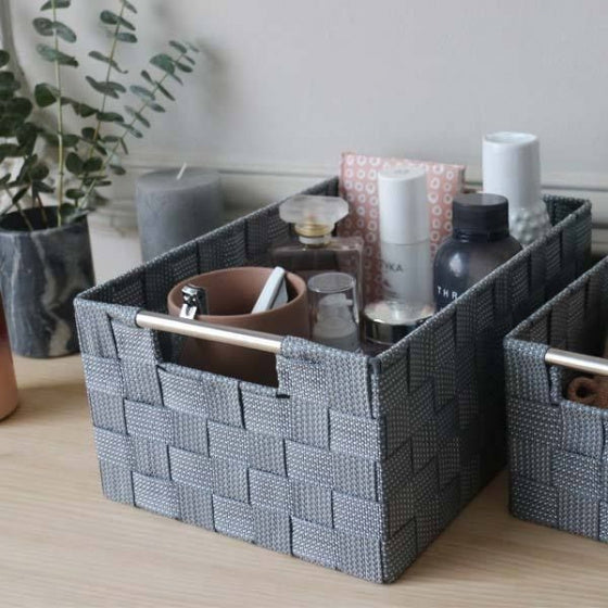 opbergmand toronto 32 x 24 x 15 cm nylon grijs l