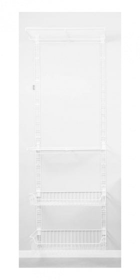 wandsysteem Walltech L keuken 207,6 cm staal wit 8-delig