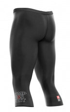 hardloopbroek 3/4 heren polyamide zwart mt XL
