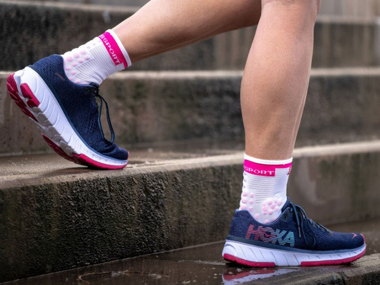 hardloopsokken V3.0 Run High wit/roze maat 35-38