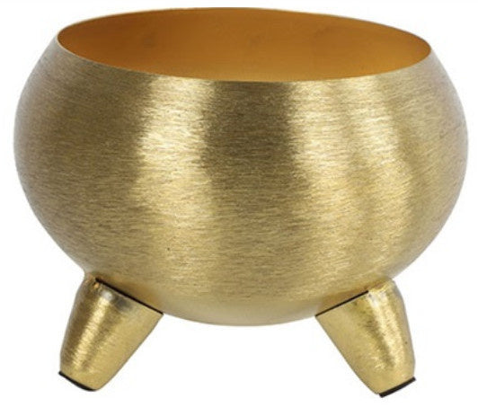 bloempot Farris 16 x 11,5 cm staal/nikkel goud