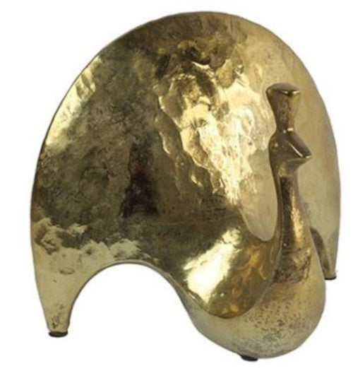 ornament pauw Bernardo 39 cm keramiek goud