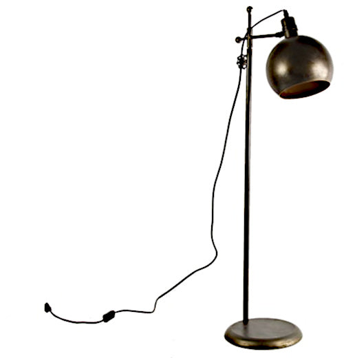 staande lamp Logan 174 cm E27 RVS/nikkel brons