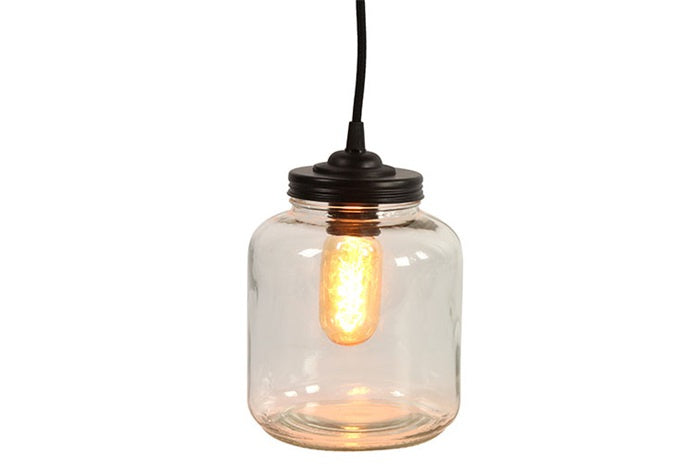 tafellamp Sherryn 15 x 15 x 19 cm E27 glas zwart