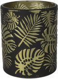 theelichthouder Mariba M 10 cm glas zwart/goud