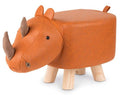 krukje Neushoorn junior 48 cm kunstleer/hout oranje